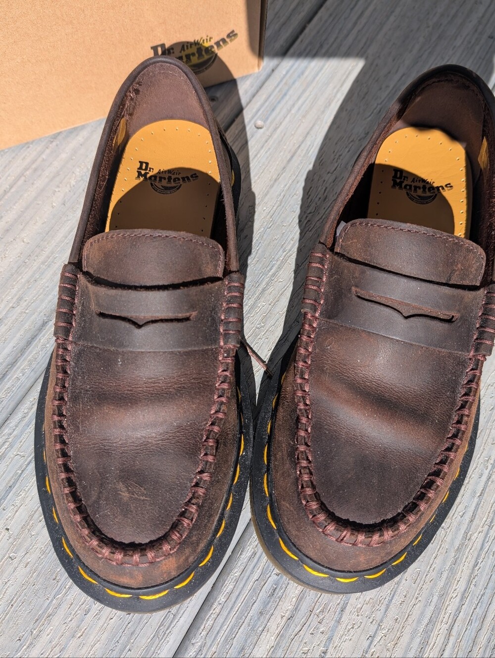 Dr Martens Penton Dark Brown Crazy Horse Leather Loafers